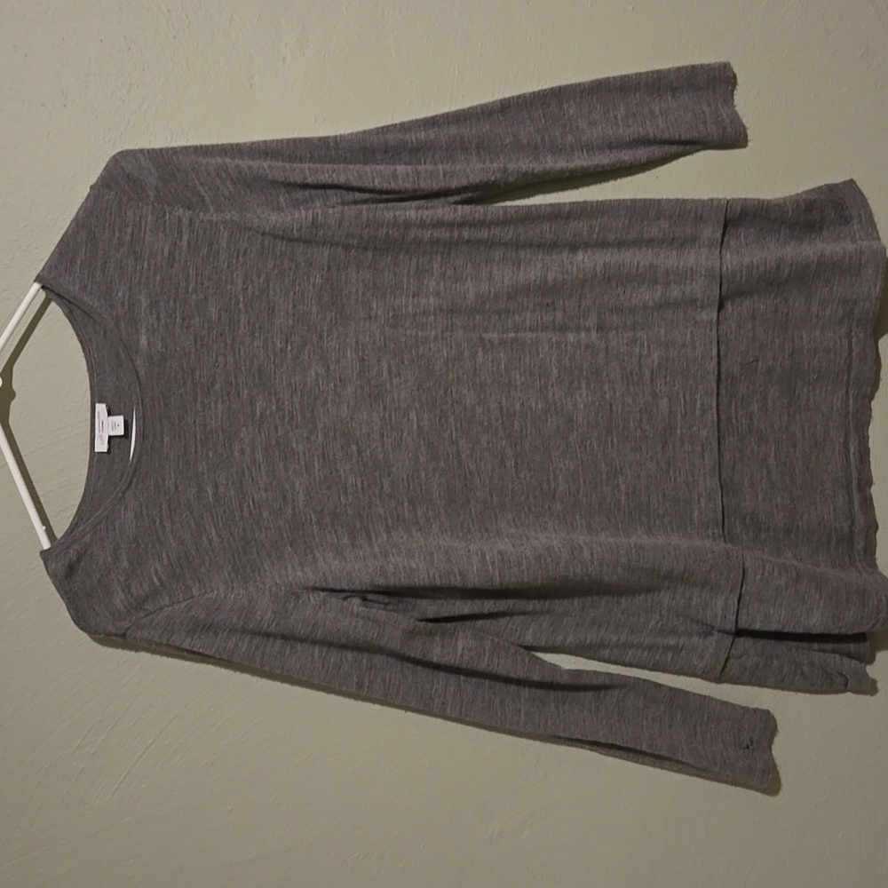 J Jill 100% Merino Wool Gray Layering Shirt, Size M